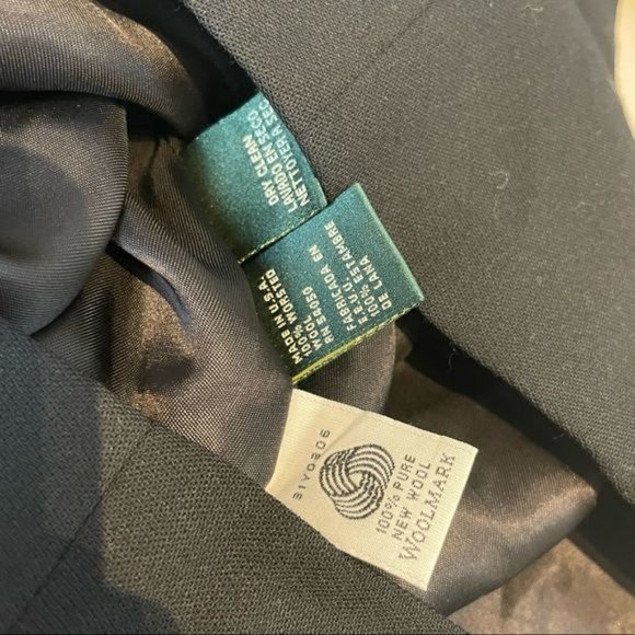 RALPH LAUREN LRL CREST LOGO EMBROIDERED DOUBLE BREASTED WOOL BLAZER BLACK 10 - Picture 7 of 8